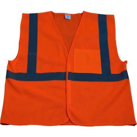 PETRA ROC INC Petra Roc Economy Safety Vest, ANSI Class 2, Touch Fastener Closure, Polyester Mesh, Orange, 2XL/3XL OVM2-EC-2X/3X